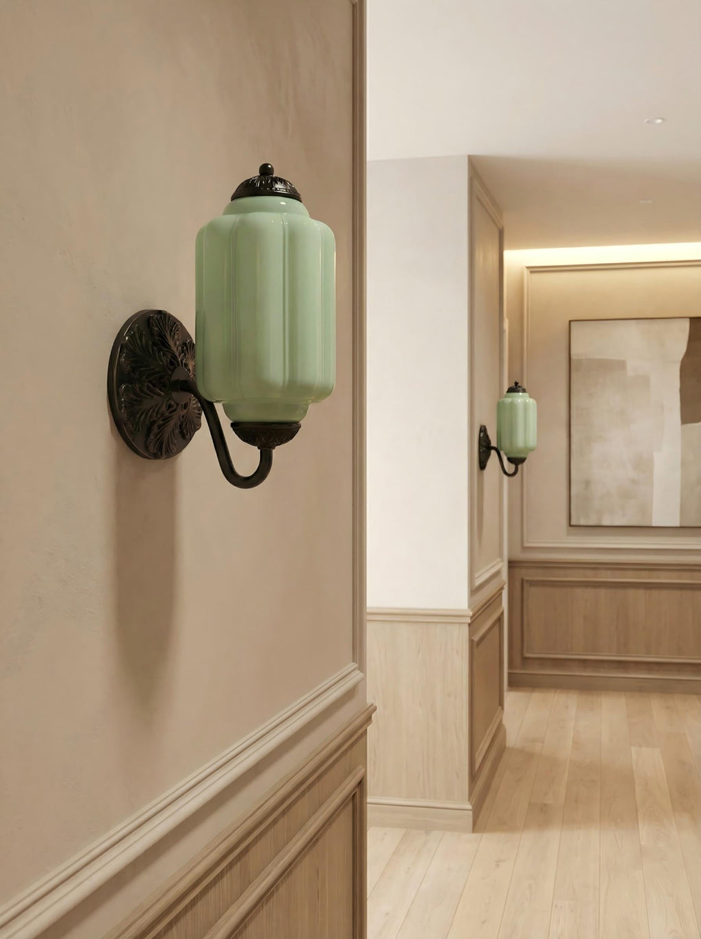 Vintage Milk Glass Sconce Bedside Hallway Eloise Wall Sconce | Esilora
