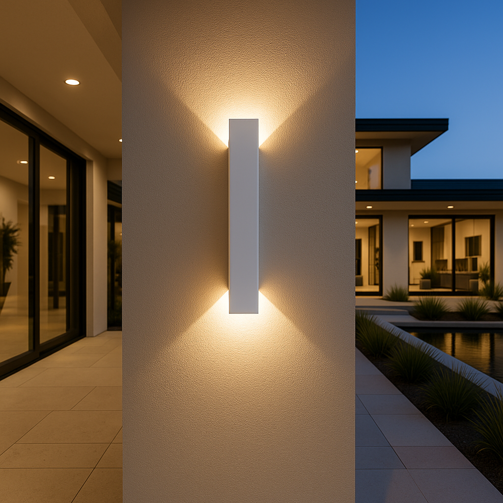 Lampada da parete LED Auralight — alluminio impermeabile, certificazione IP65