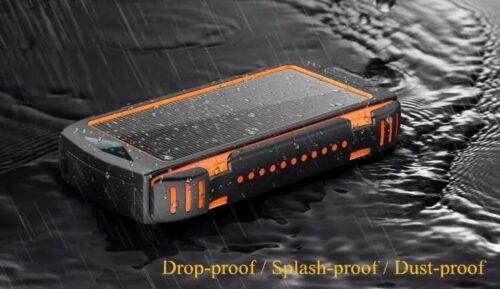 Solar Power Bank 20000mAh with 10W Wireless Charger and LED Light - Esilora