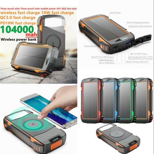 Solar Power Bank 20000mAh with 10W Wireless Charger and LED Light - Esilora