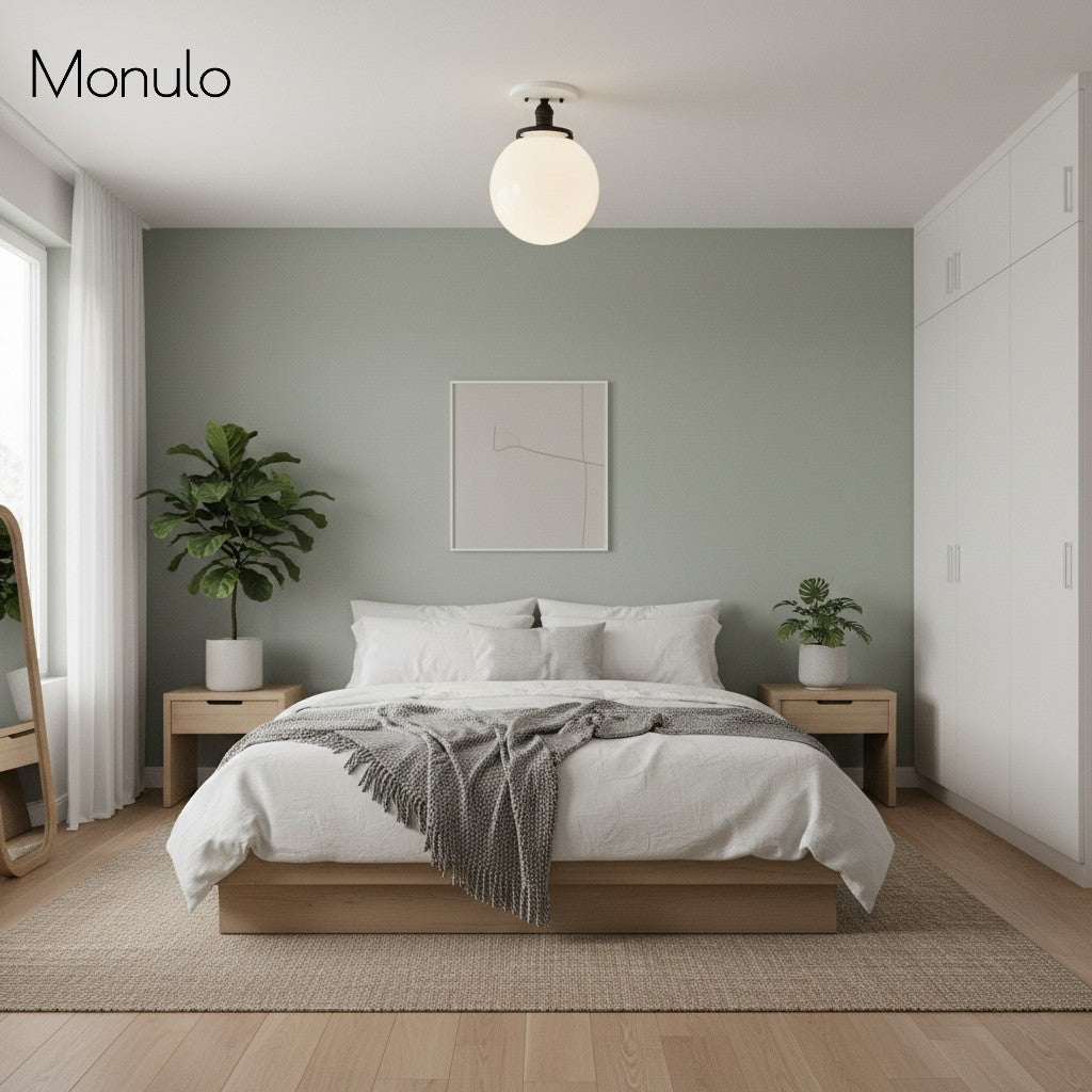 Glorica Opalglas-Halbdeckenleuchte – moderne Mid-Century-Leuchte für das Wohnzimmer | Esilora