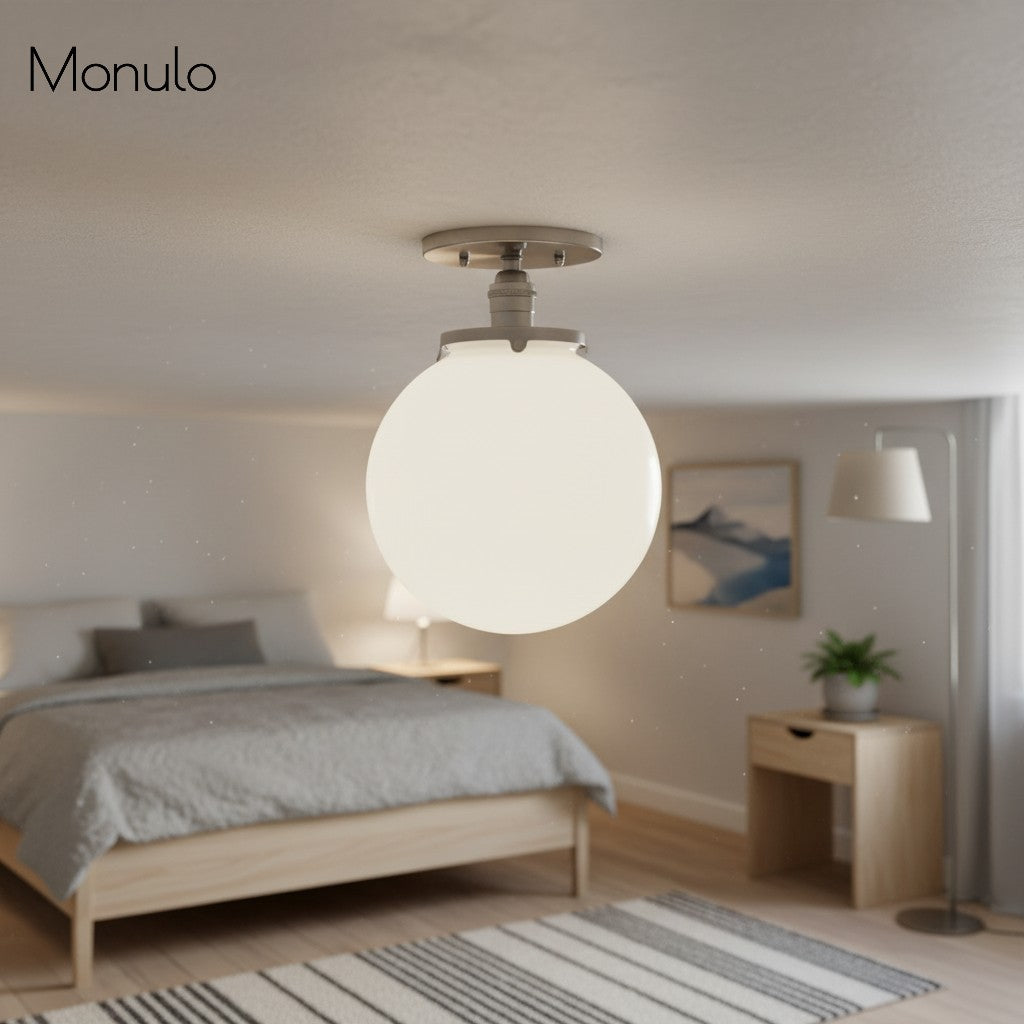 Glorica Opalglas-Halbdeckenleuchte – moderne Mid-Century-Leuchte für das Wohnzimmer | Esilora