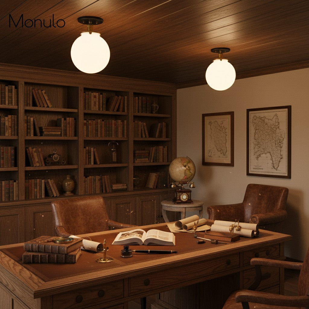 Glorica Opalglas-Halbdeckenleuchte – moderne Mid-Century-Leuchte für das Wohnzimmer | Esilora
