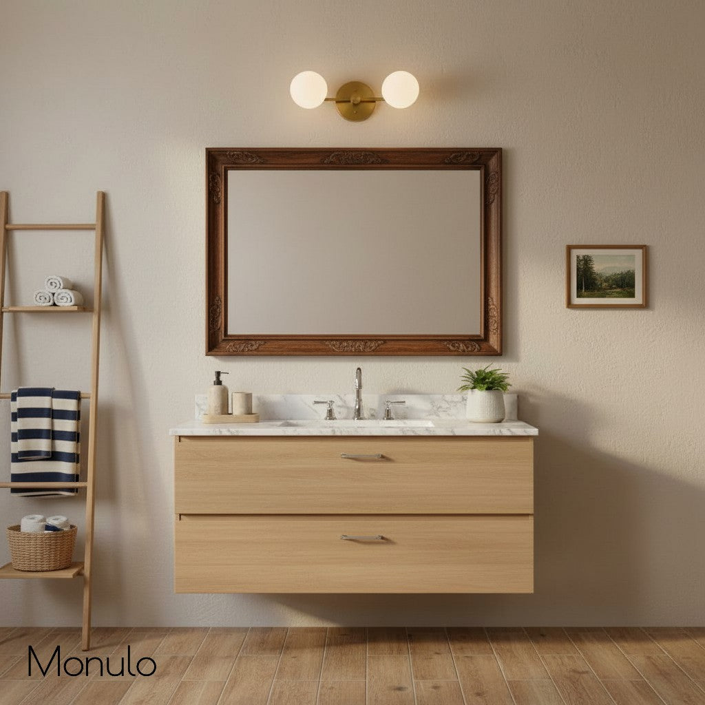 Glorica Glass Minimalist Metal Arm Globe Wall Sconce – Mid-Century Vanity Lighting for Mirror & Hallway | Esilora