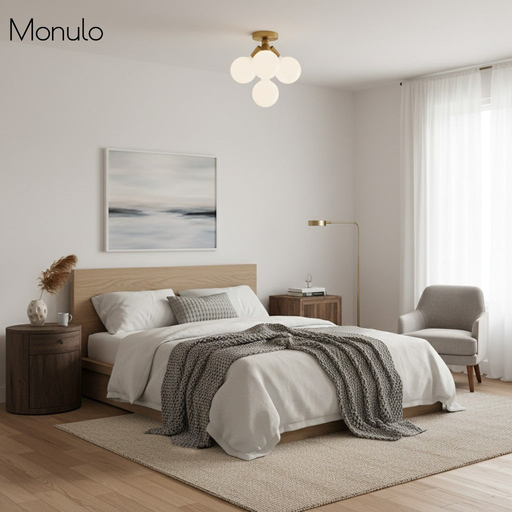 Lampada a plafone elegante Glorica Glass - Design con globo bianco per ambienti contemporanei | Esilora
