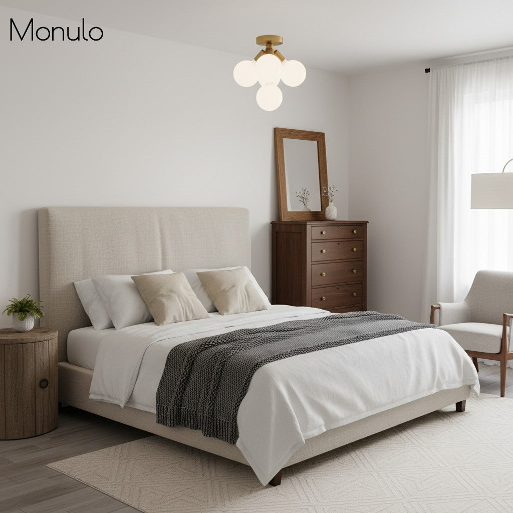 Lampada a plafone elegante Glorica Glass - Design con globo bianco per ambienti contemporanei | Esilora