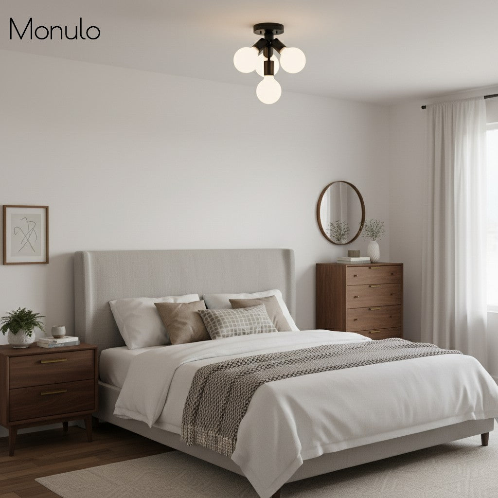 Lampada a plafone elegante Glorica Glass - Design con globo bianco per ambienti contemporanei | Esilora