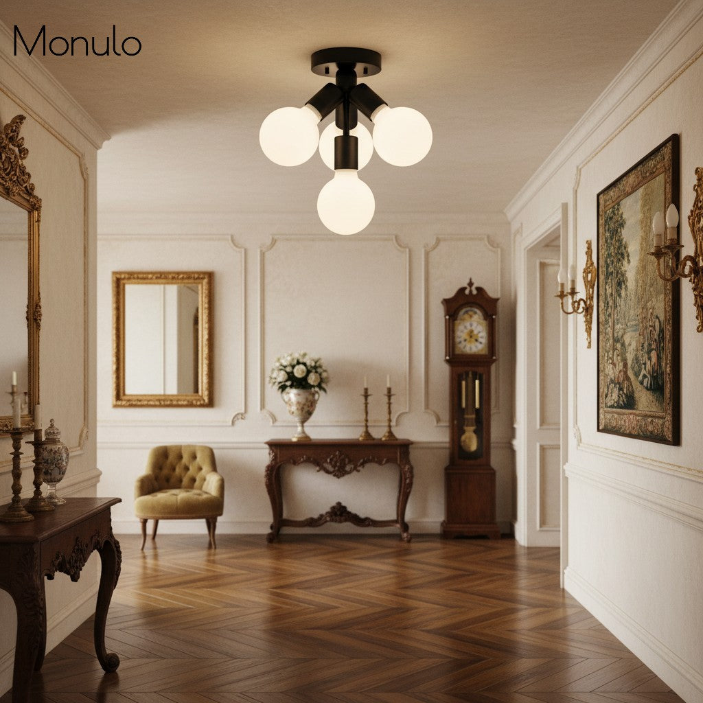 Lampada a plafone elegante Glorica Glass - Design con globo bianco per ambienti contemporanei | Esilora