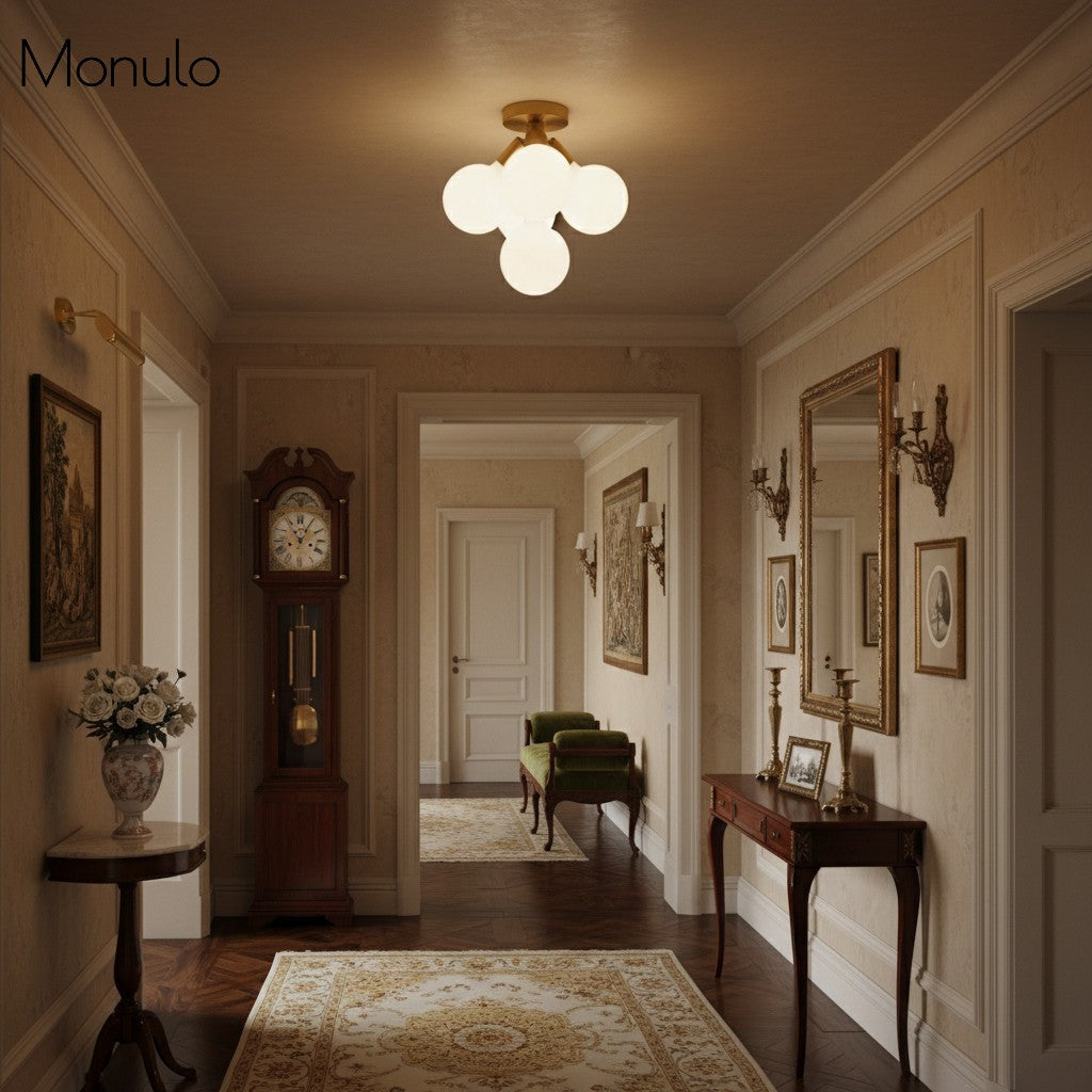 Lampada a plafone elegante Glorica Glass - Design con globo bianco per ambienti contemporanei | Esilora