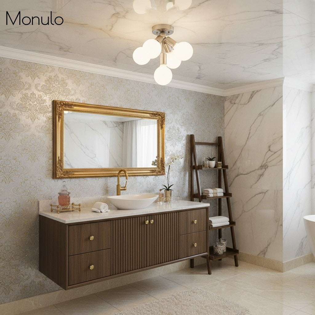 Lampada a plafone elegante Glorica Glass - Design con globo bianco per ambienti contemporanei | Esilora