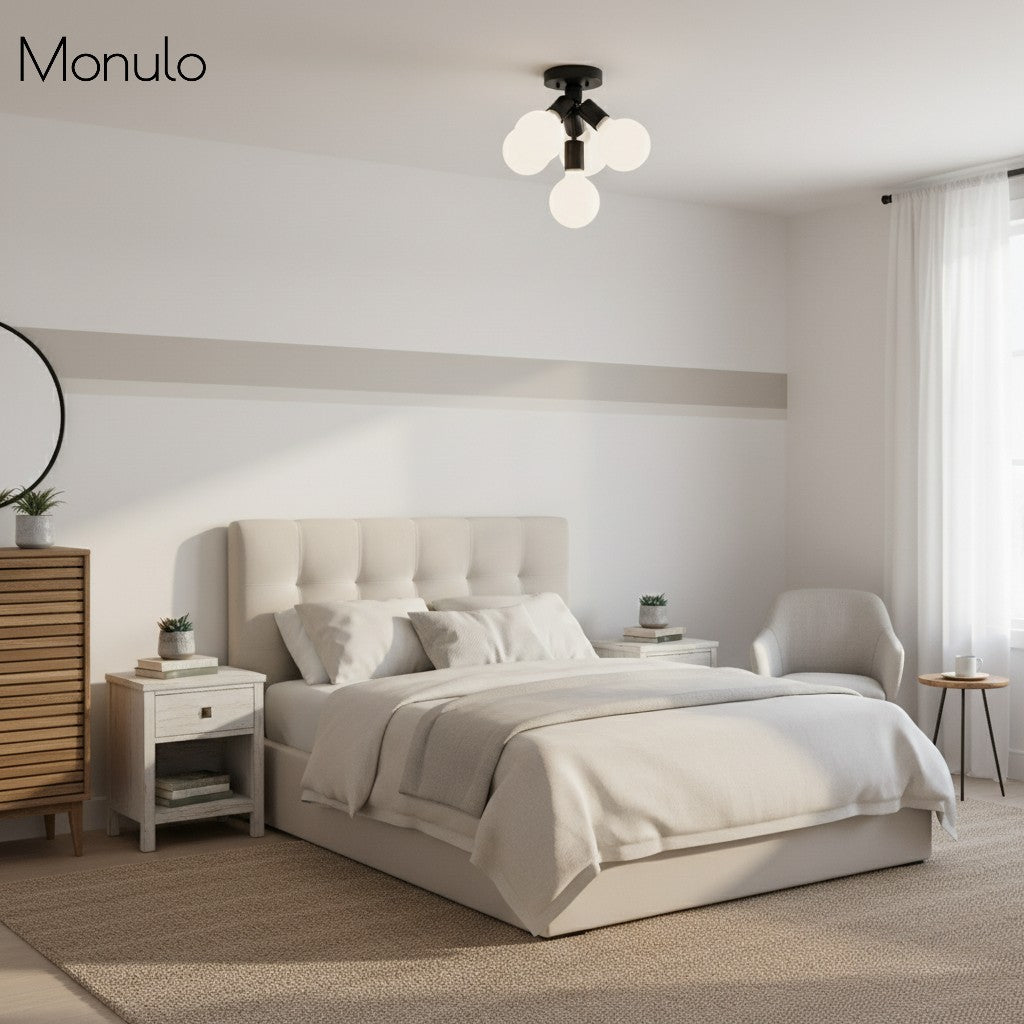 Lampada a plafone elegante Glorica Glass - Design con globo bianco per ambienti contemporanei | Esilora