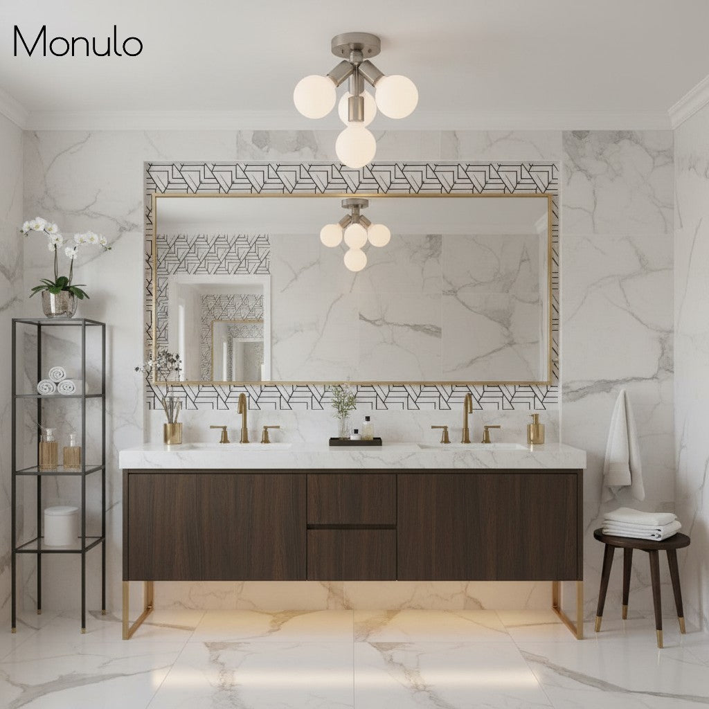 Lampada a plafone elegante Glorica Glass - Design con globo bianco per ambienti contemporanei | Esilora