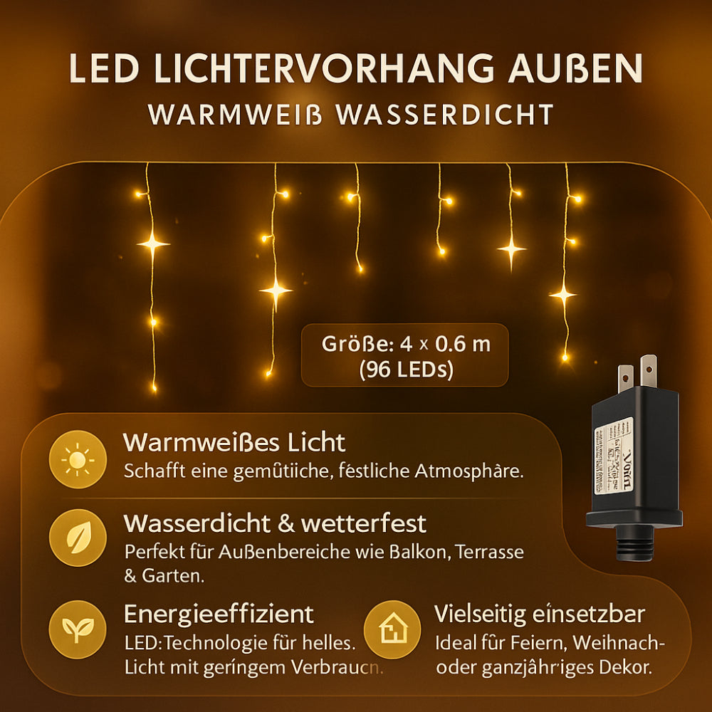 Waterdicht warmwit LED-lichtgordijn