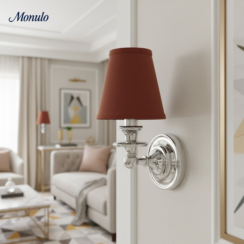 Rowan Drum Shade Wall Sconce – Fabric Sconce Light for Cozy Cottage Lighting | Esilora