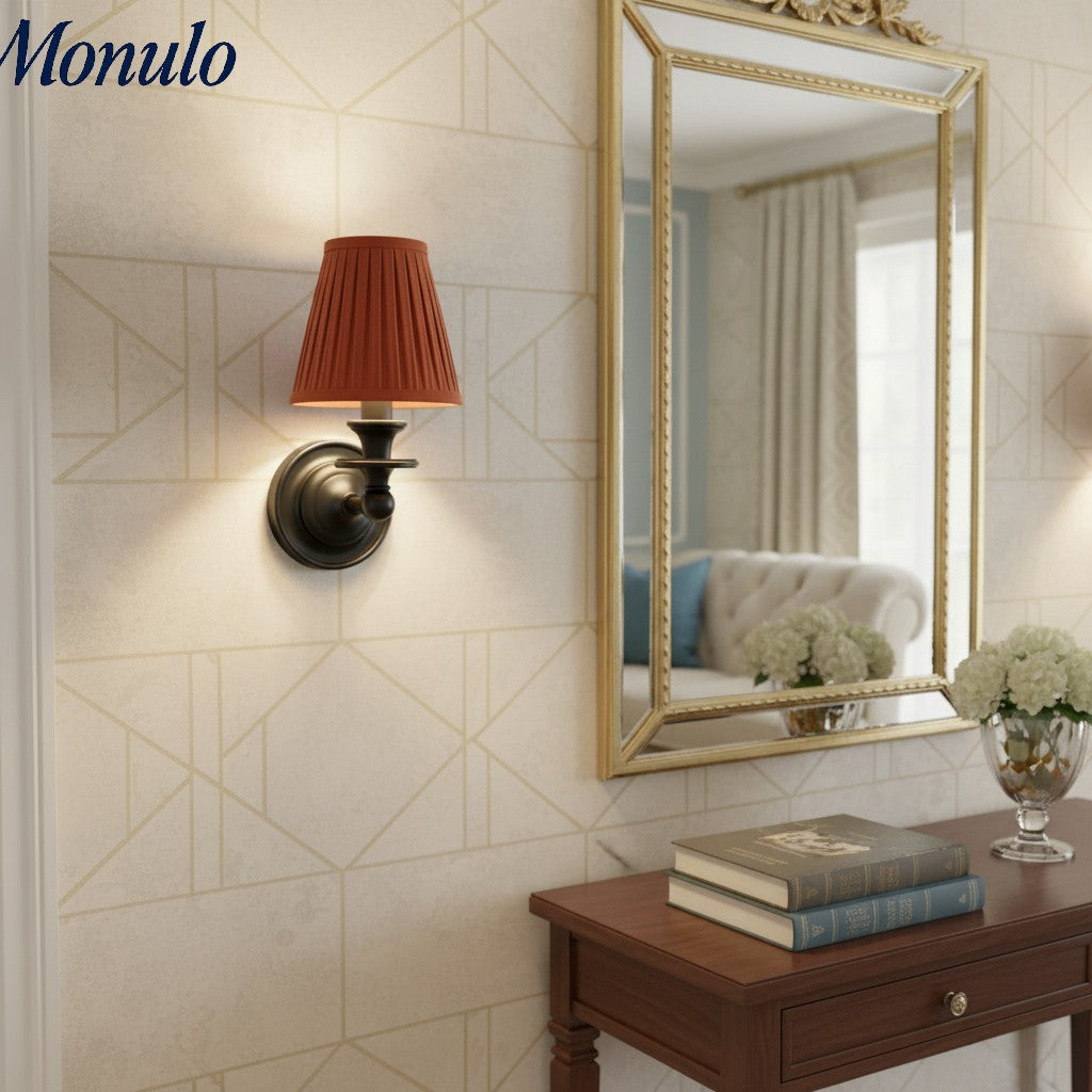 Rowan Drum Shade Wall Sconce – Fabric Sconce Light for Cozy Cottage Lighting | Esilora
