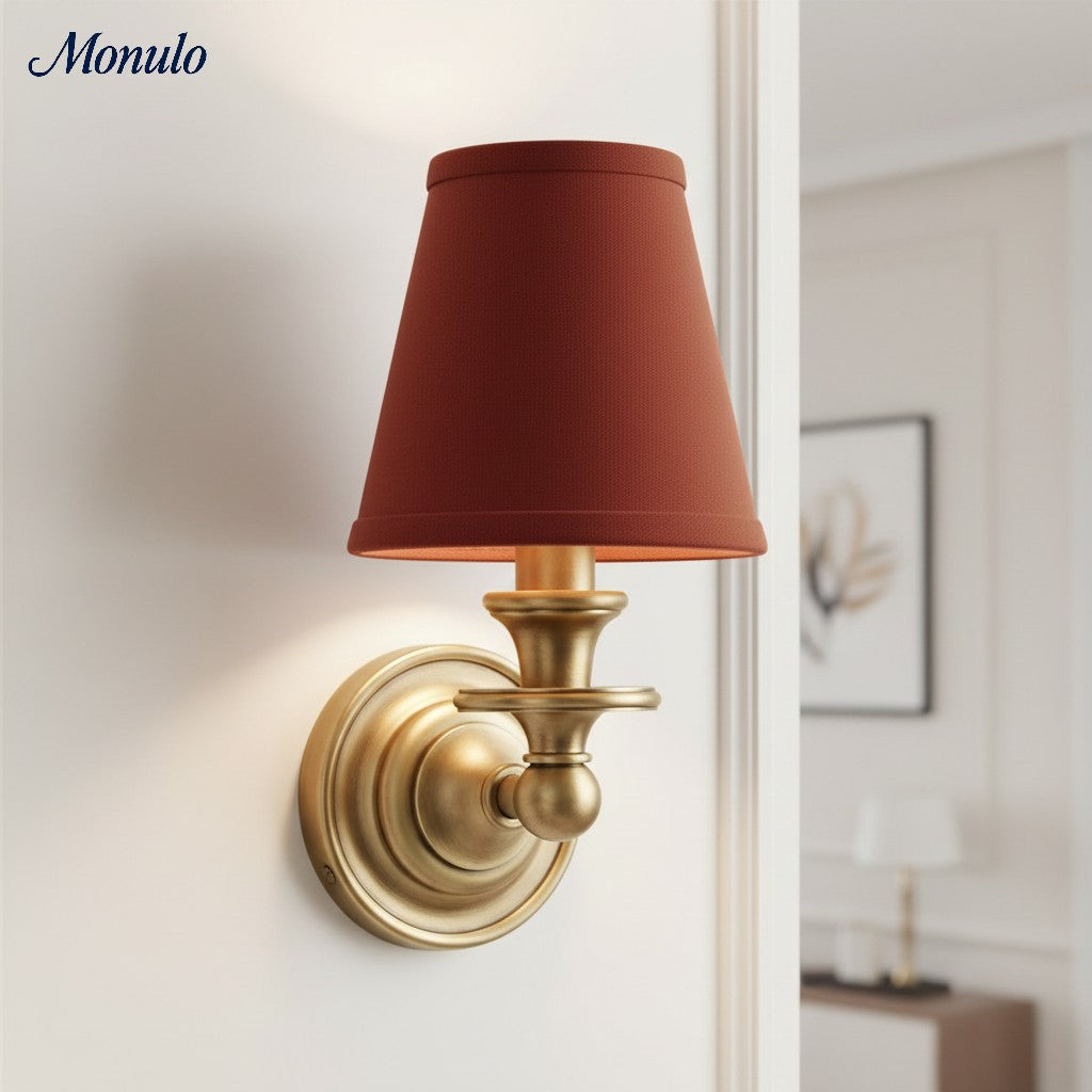 Rowan Drum Shade Wall Sconce – Fabric Sconce Light for Cozy Cottage Lighting | Esilora