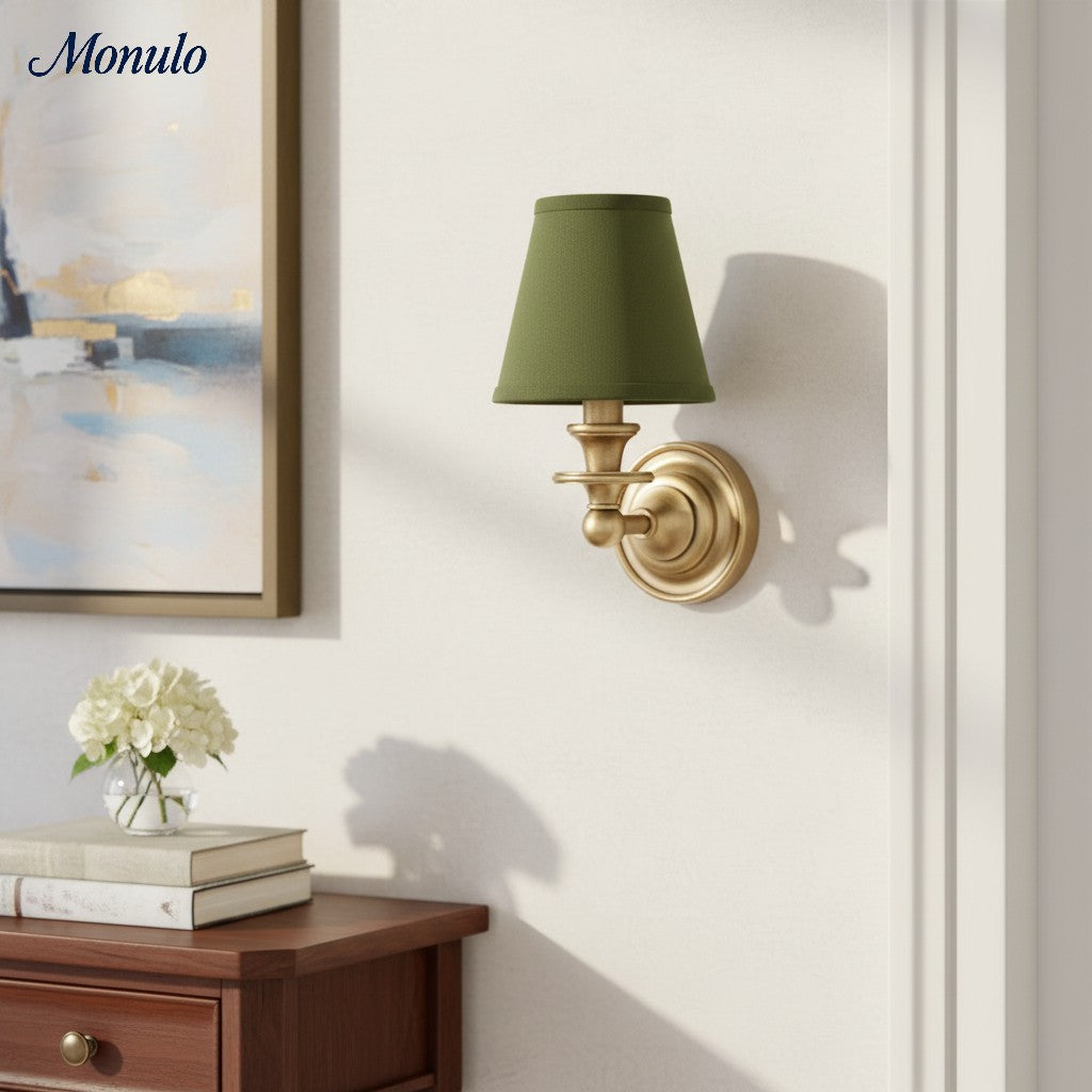 Rowan Drum Shade Wall Sconce – Fabric Sconce Light for Cozy Cottage Lighting | Esilora