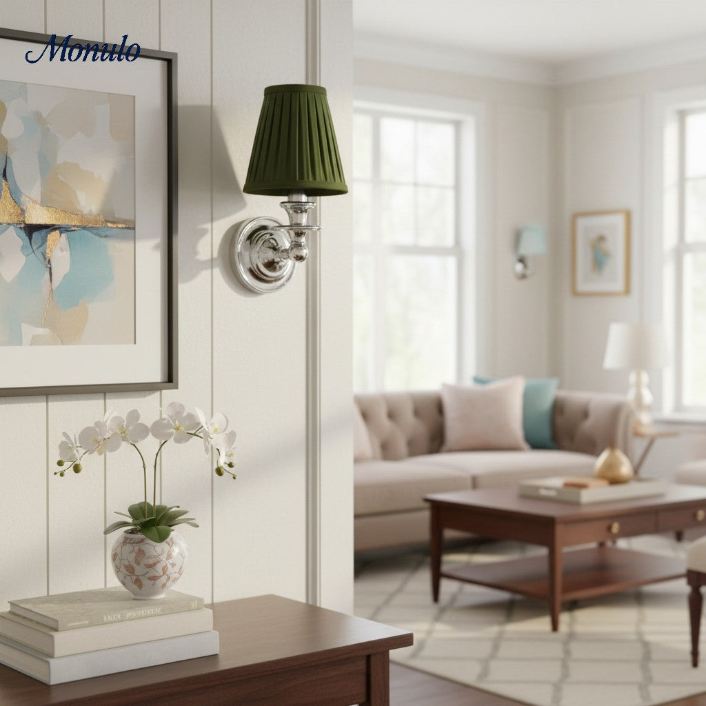 Rowan Drum Shade Wall Sconce – Fabric Sconce Light for Cozy Cottage Lighting | Esilora