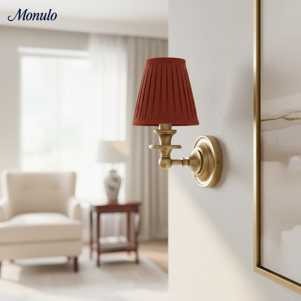 Rowan Drum Shade Wall Sconce – Fabric Sconce Light for Cozy Cottage Lighting | Esilora