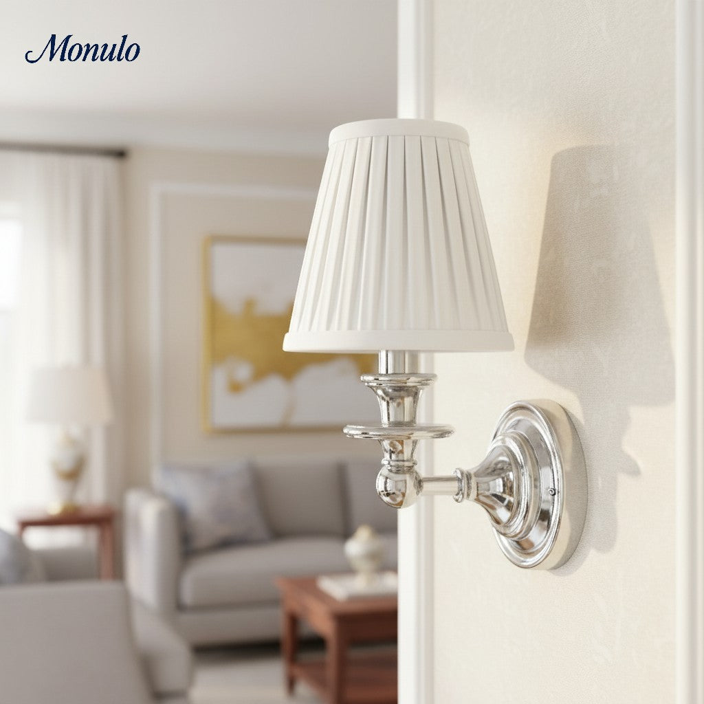 Rowan Drum Shade Wall Sconce – Fabric Sconce Light for Cozy Cottage Lighting | Esilora