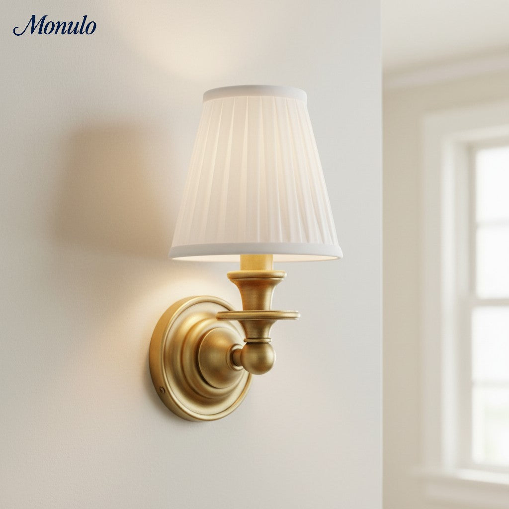Rowan Drum Shade Wall Sconce – Fabric Sconce Light for Cozy Cottage Lighting | Esilora