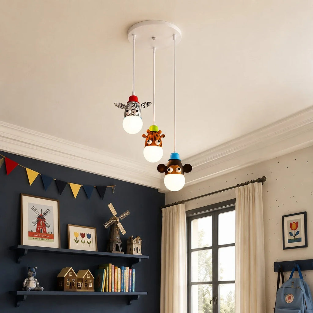 Lampada a sospensione con animali per bambini | Esilora