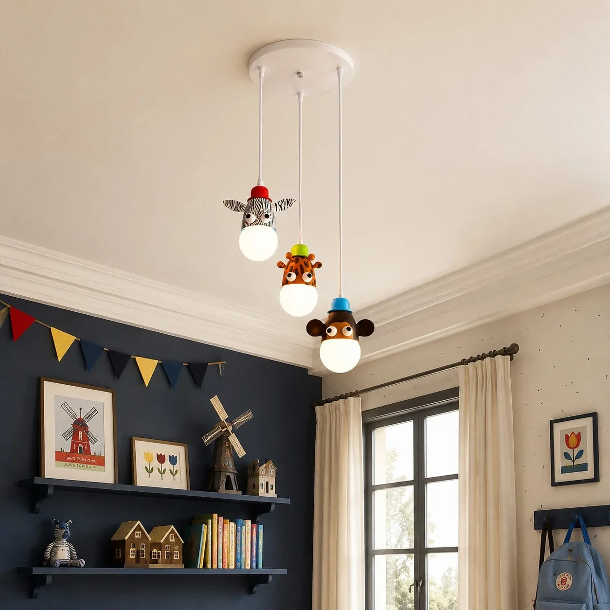 Lampada a sospensione con animali per bambini | Esilora