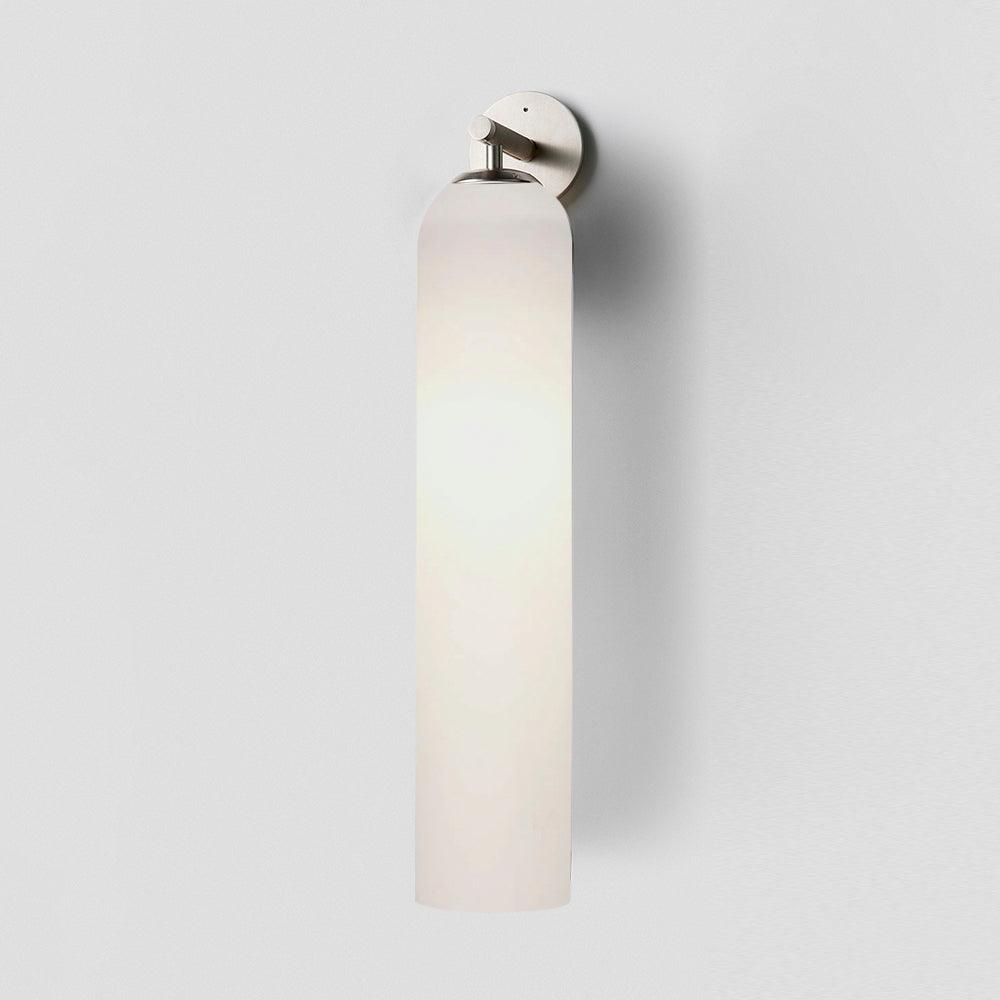 Art Glass Sconce Sand Nickel Smoke Gray Damp-rated LED Wall Light | Esilora