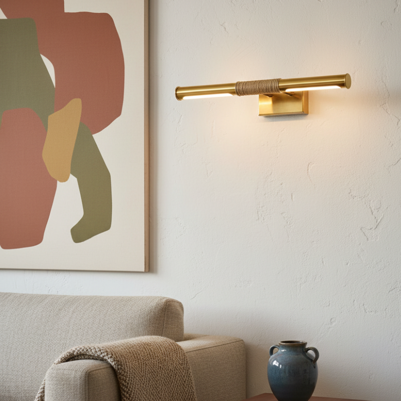 Aurix Picture Light – Slim Wrapped‑Center Bar Design Metal Finish Wall Lamp for Gallery & Hallway | Esilora