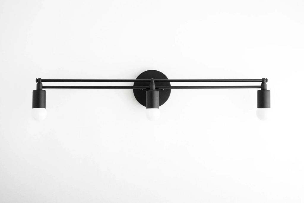 Mobilux Line Sleek Multi-Head Bathroom Wall Light – Designer Vanity Sconce with Glass Shades | Esilora