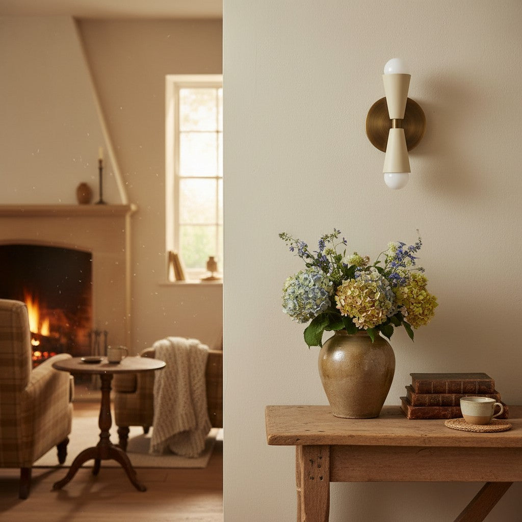 Pyralis Cone Modern Cone Wall Sconce – Modern Farmhouse Metal Wall Light for Hallway or Bathroom | Esilora