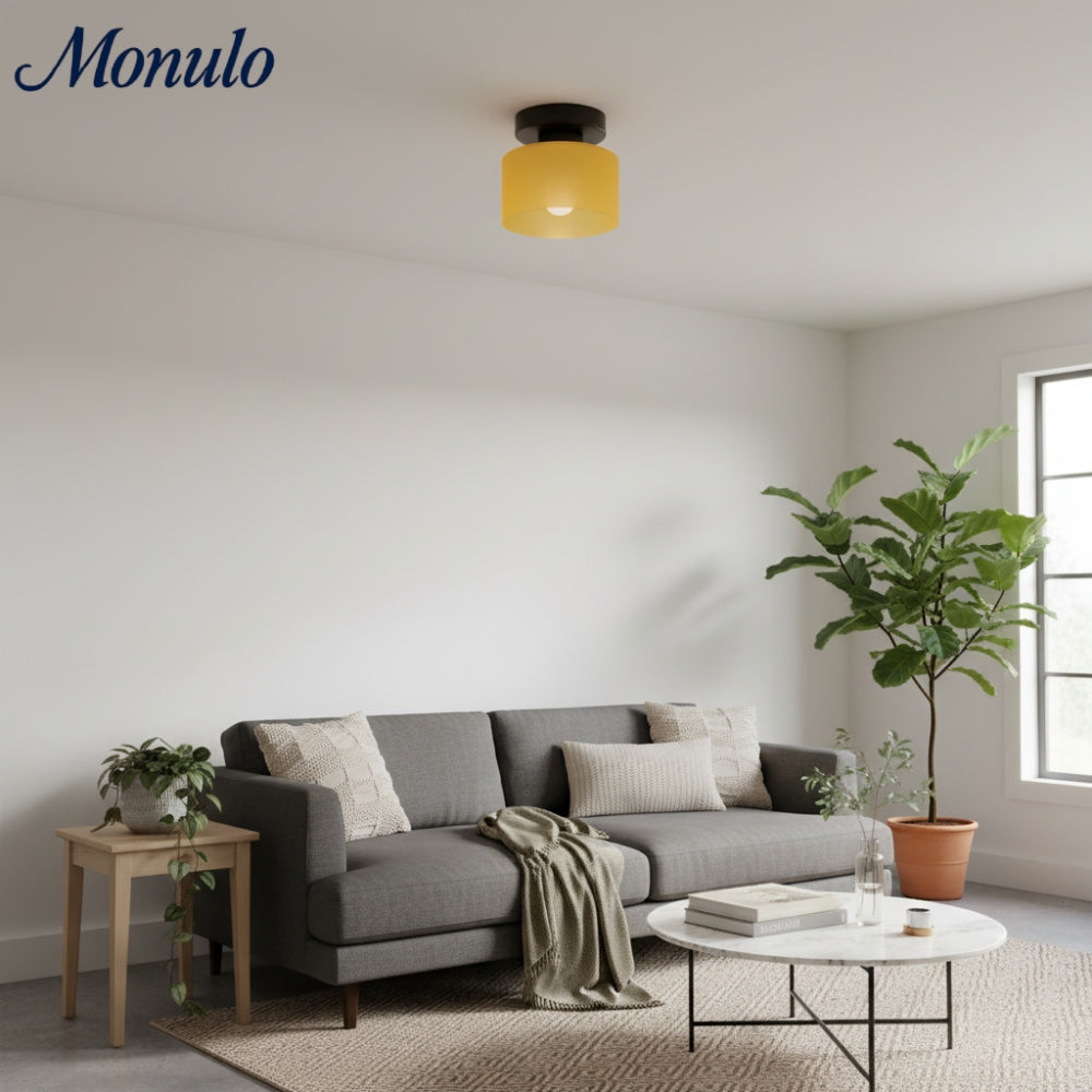 Moriglaze minimalistische zylindrische Glas-Deckenleuchte modern für Eingangsbereich und Wohnzimmer | Esilora
