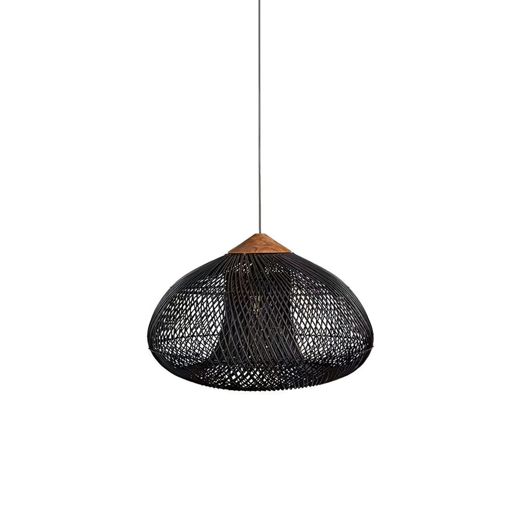 Harfenförmige geflochtene Rattan-Hängelampe | Esilora