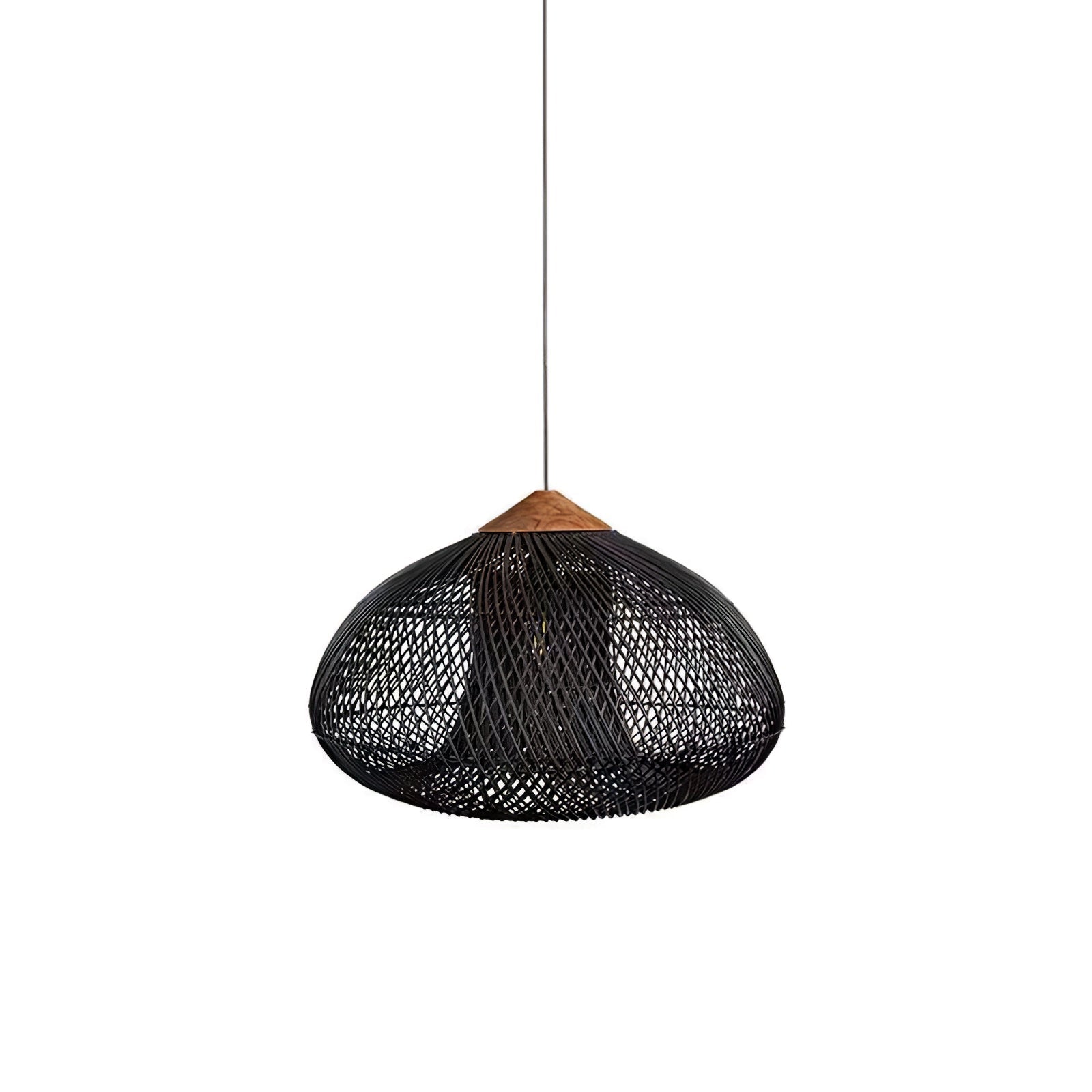 Harfenförmige geflochtene Rattan-Hängelampe | Esilora