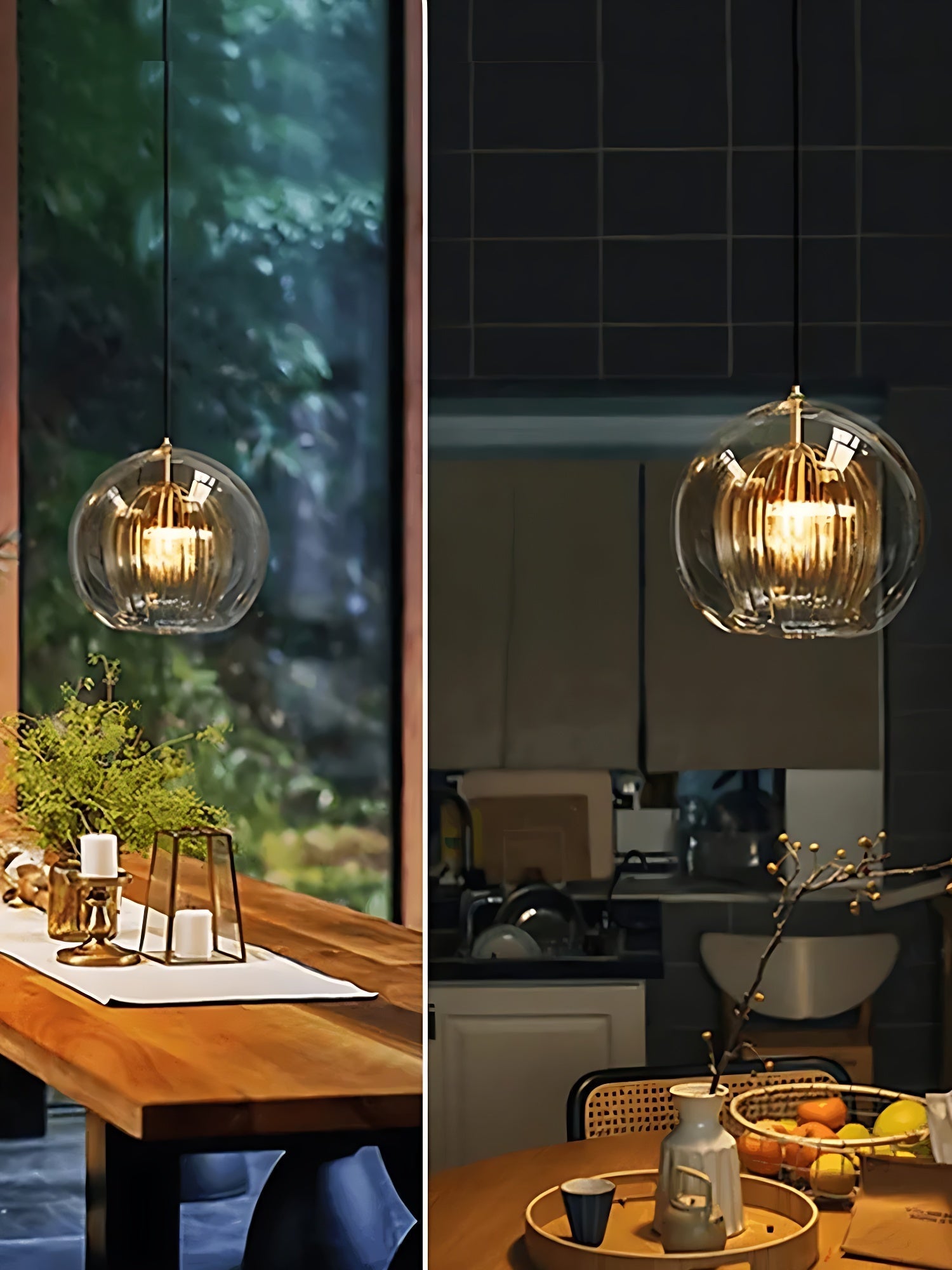 Modern Pleated Glass Pendant Light M39 | Esilora