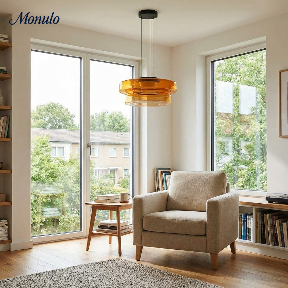 Verdoma Stacked Disc Form Glass Pendant Light Contemporary Nordic Lighting for Kitchens | Esilora