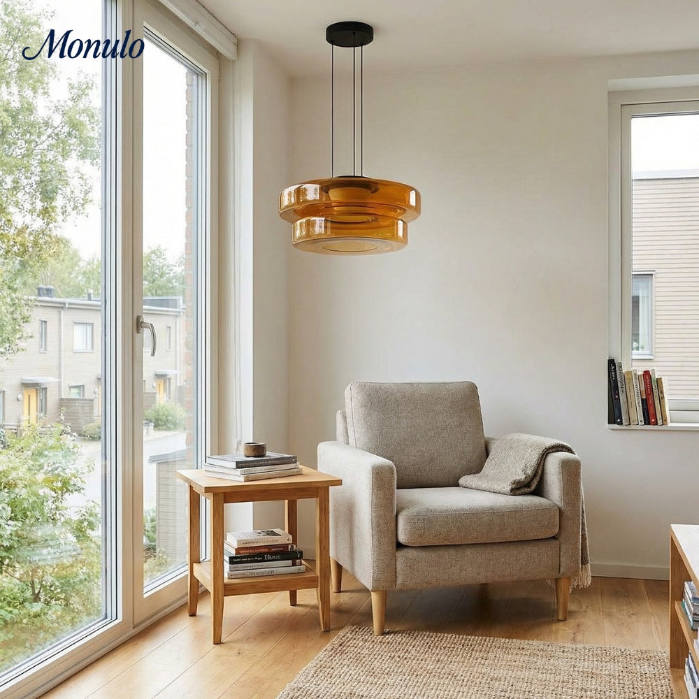 Verdoma Stacked Disc Form Glass Pendant Light Contemporary Nordic Lighting for Kitchens | Esilora