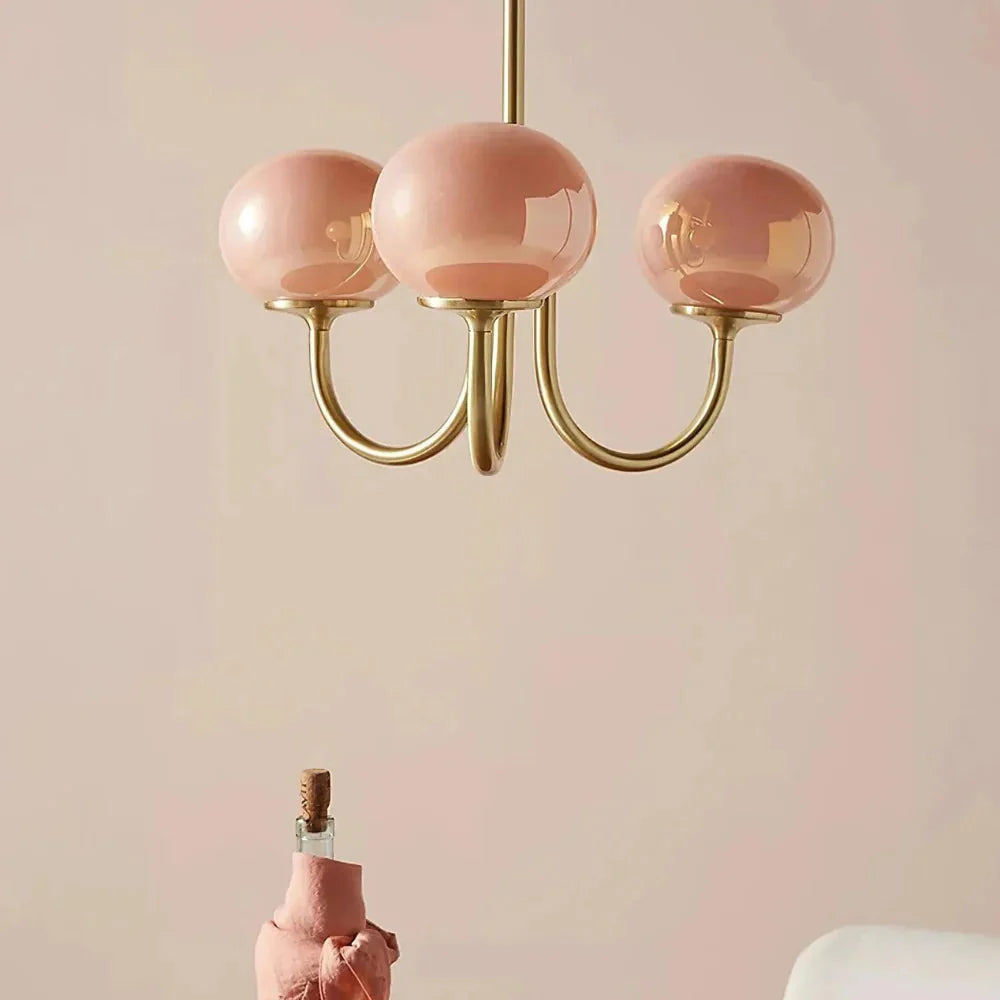 Javina Glass Cluster Chandelier - Iron Rounded Globe Modern Fixture for Dining Room and Living Rooms | Esilora