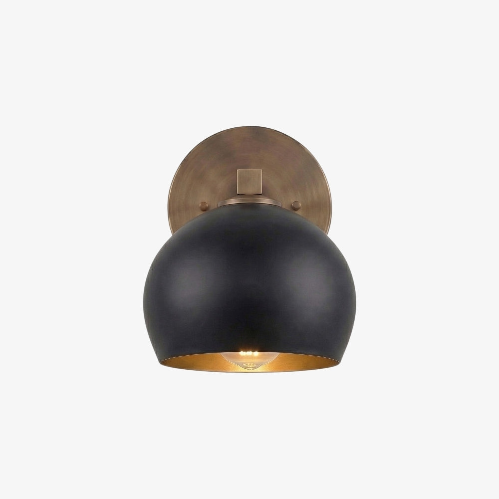 Javina globus-vegglampe – minimalistisk lampe i metall og glass med klokkeform for belysning i stue og soverom | Esilora