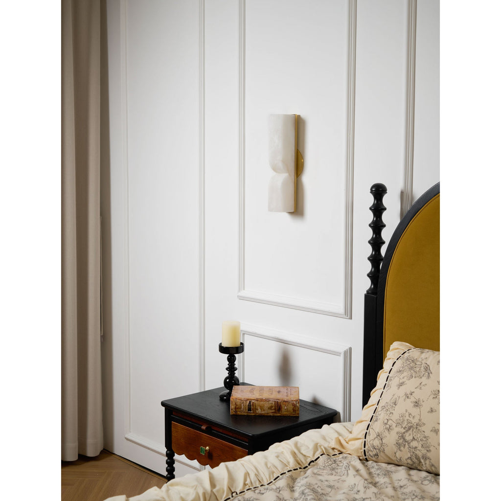 Moderne rechteckige Alabaster-Wandleuchte – Minimalistische Leuchte für Schlafzimmer Flur Wohnzimmer | Esilora