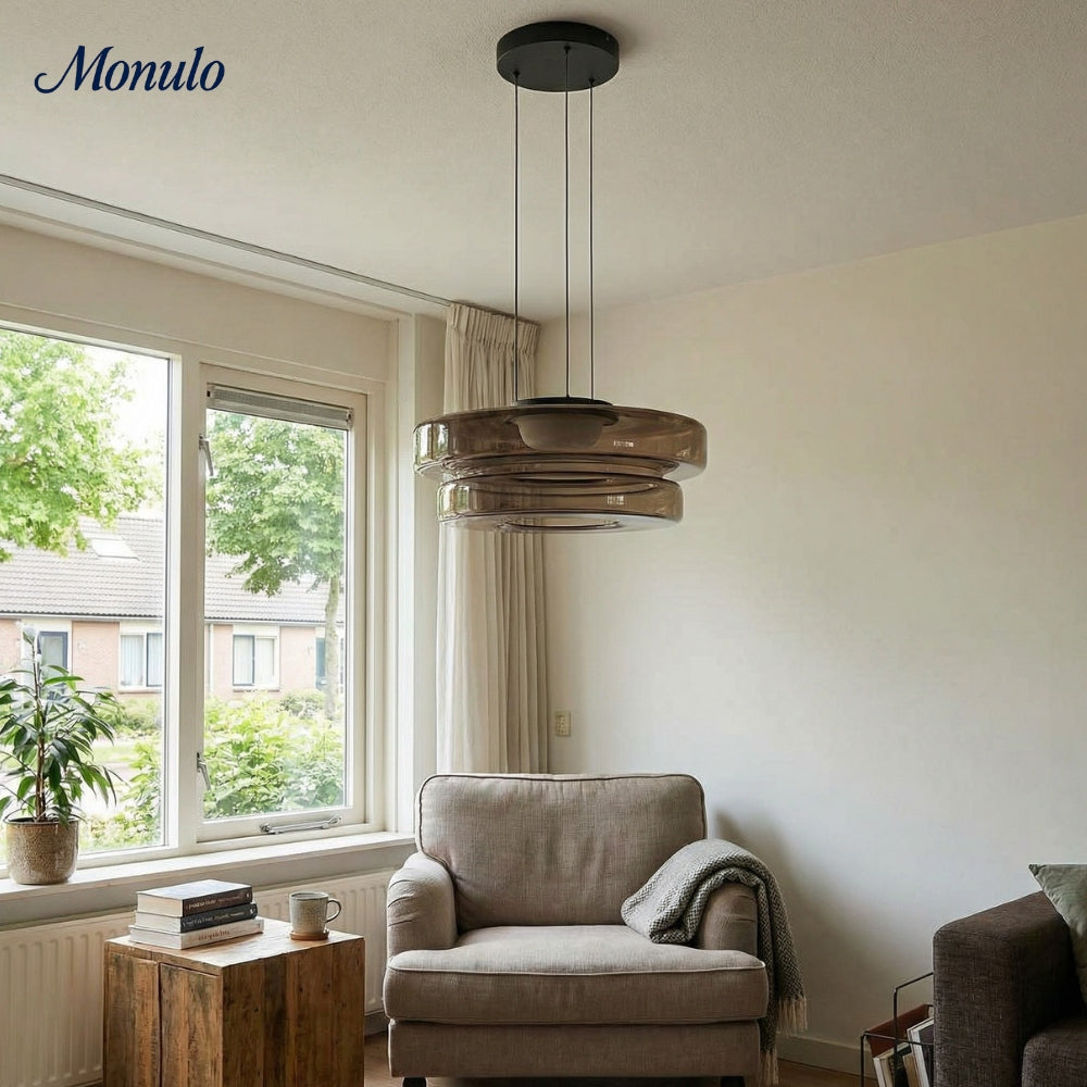 Verdoma Stacked Disc Form Glass Pendant Light Contemporary Nordic Lighting for Kitchens | Esilora