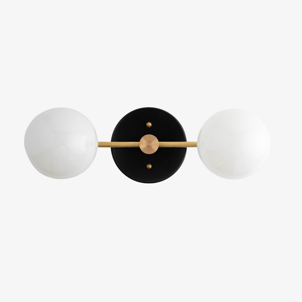 Glorica Glass Minimalist Metal Arm Globe Wall Sconce – Mid-Century Vanity Lighting for Mirror & Hallway | Esilora
