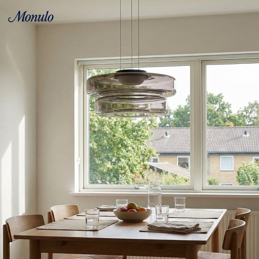 Verdoma Stacked Disc Form Glass Pendant Light Contemporary Nordic Lighting for Kitchens | Esilora