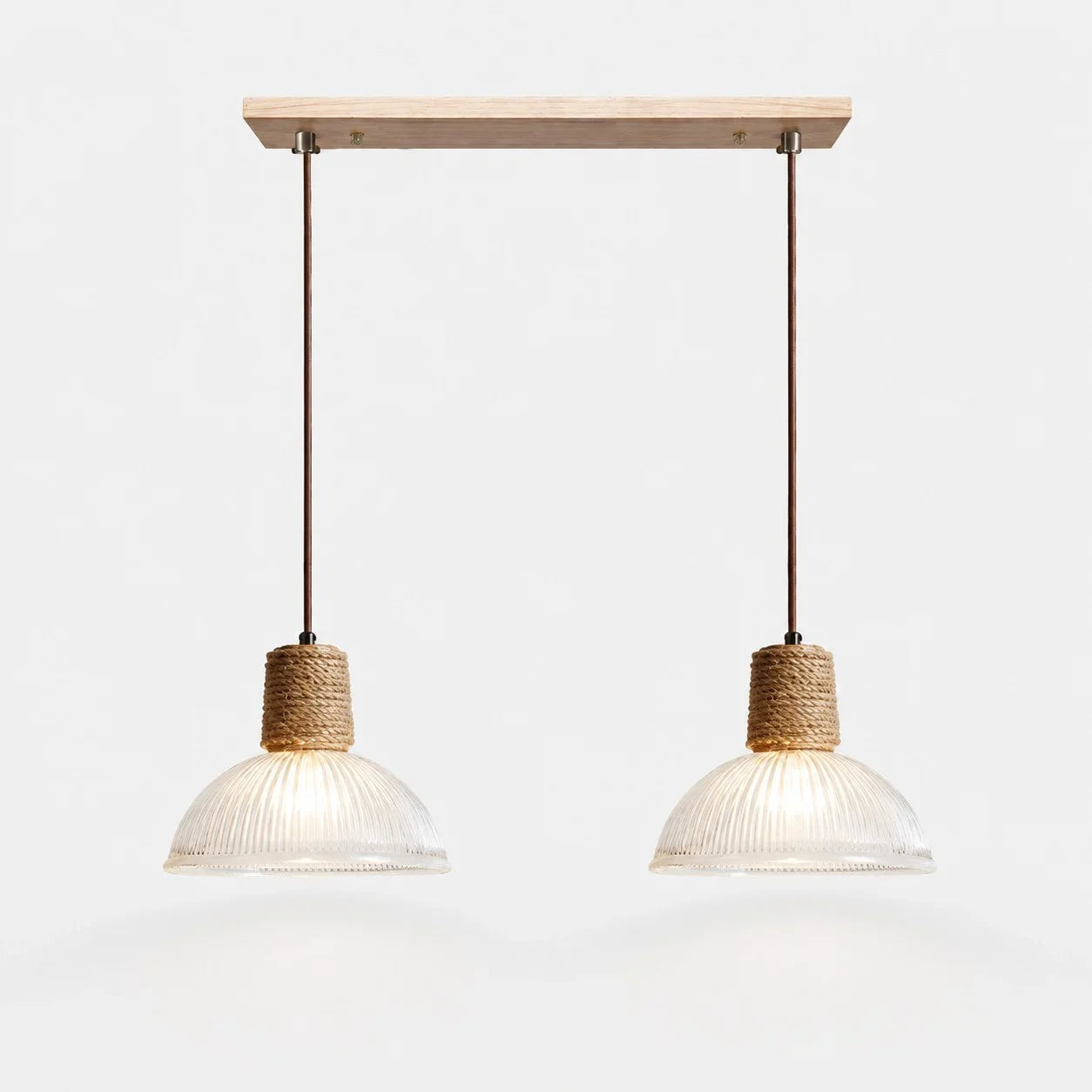 Rustic Woven Rope Glass Pendant Light Collection | Esilora