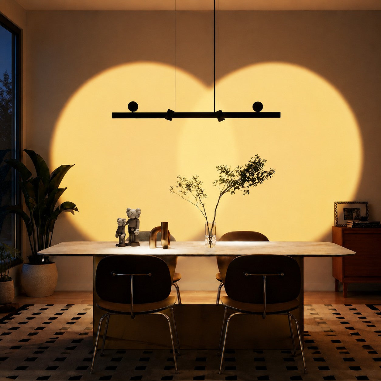 Linear Wall-Wash Dining Pendant Light | Esilora