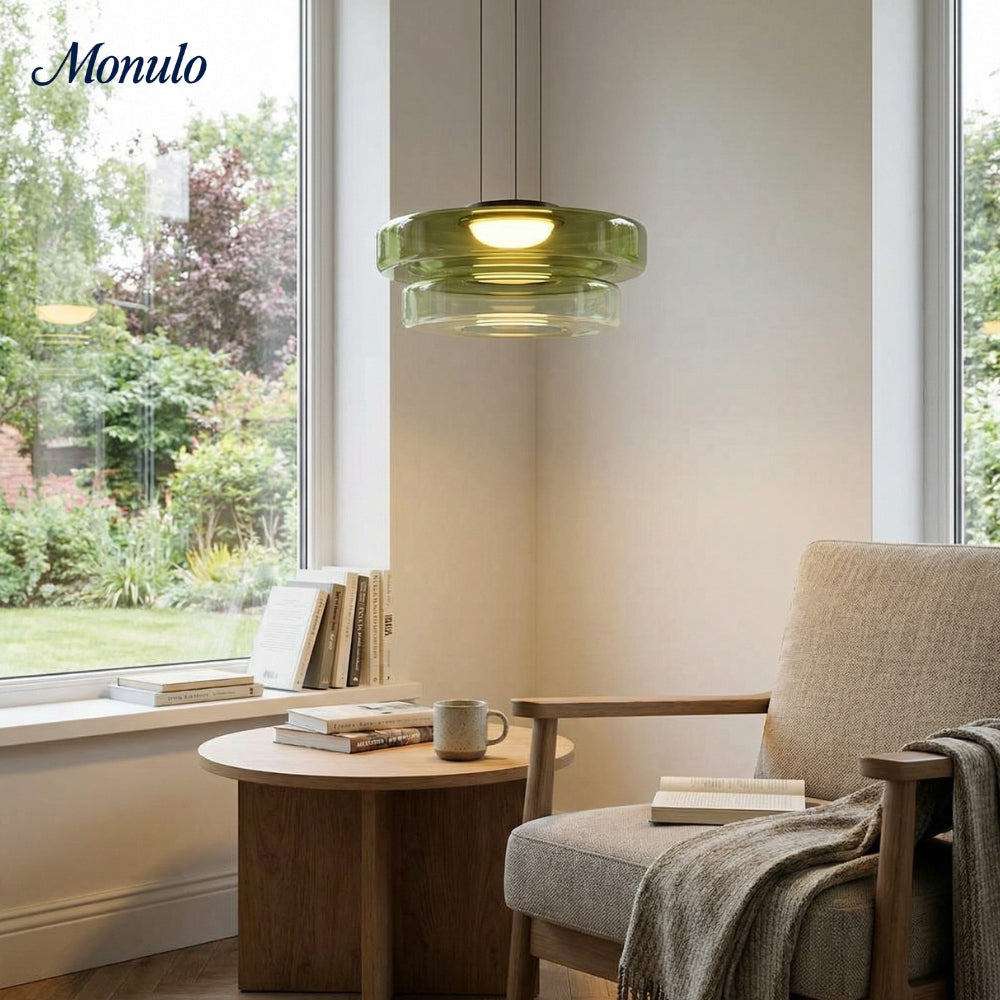 Verdoma Stacked Disc Form Glass Pendant Light Contemporary Nordic Lighting for Kitchens | Esilora