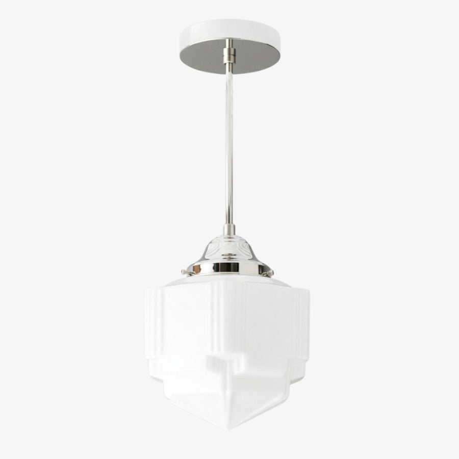 Geotower Glass Skyscraper Shade Art Deco Pendant Light – Vintage Ceiling Lamp for Dining Rooms, Kitchens and Offices | Esilora