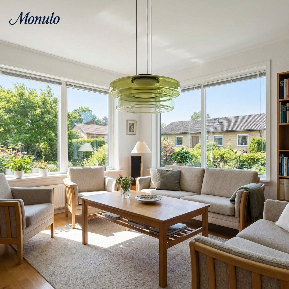 Verdoma Stacked Disc Form Glass Pendant Light Contemporary Nordic Lighting for Kitchens | Esilora
