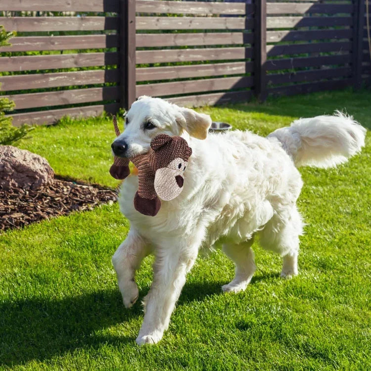 FluffyZoo ぬいぐるみ犬用おもちゃ - やわらかな音の鳴る動物型遊びおもちゃ