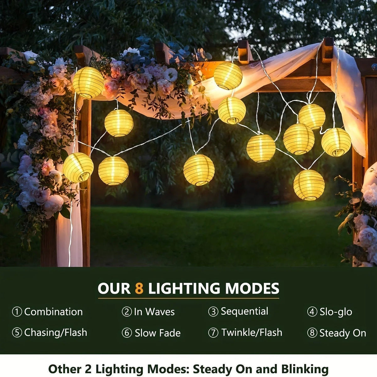Solar LED Lantern String Lights – IP65 Waterproof Design - Esilora